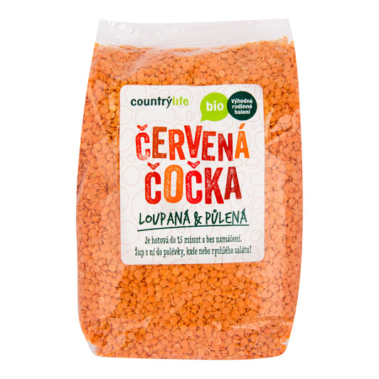 120062 Čočka červená půlená 1 kg BIO   COUNTRY LIFE-1