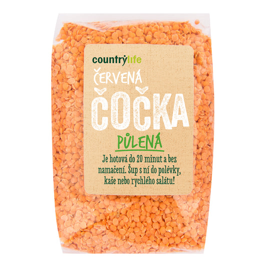 122015 Čočka červená půlená loupaná 500 g   COUNTRY LIFE-1