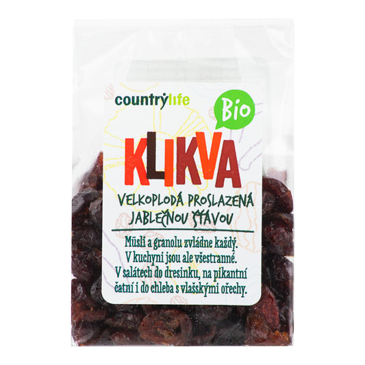 150047 Klikva velkoplodá proslazená jablečnou šťávou 100 g BIO   COUNTRY LIFE-1