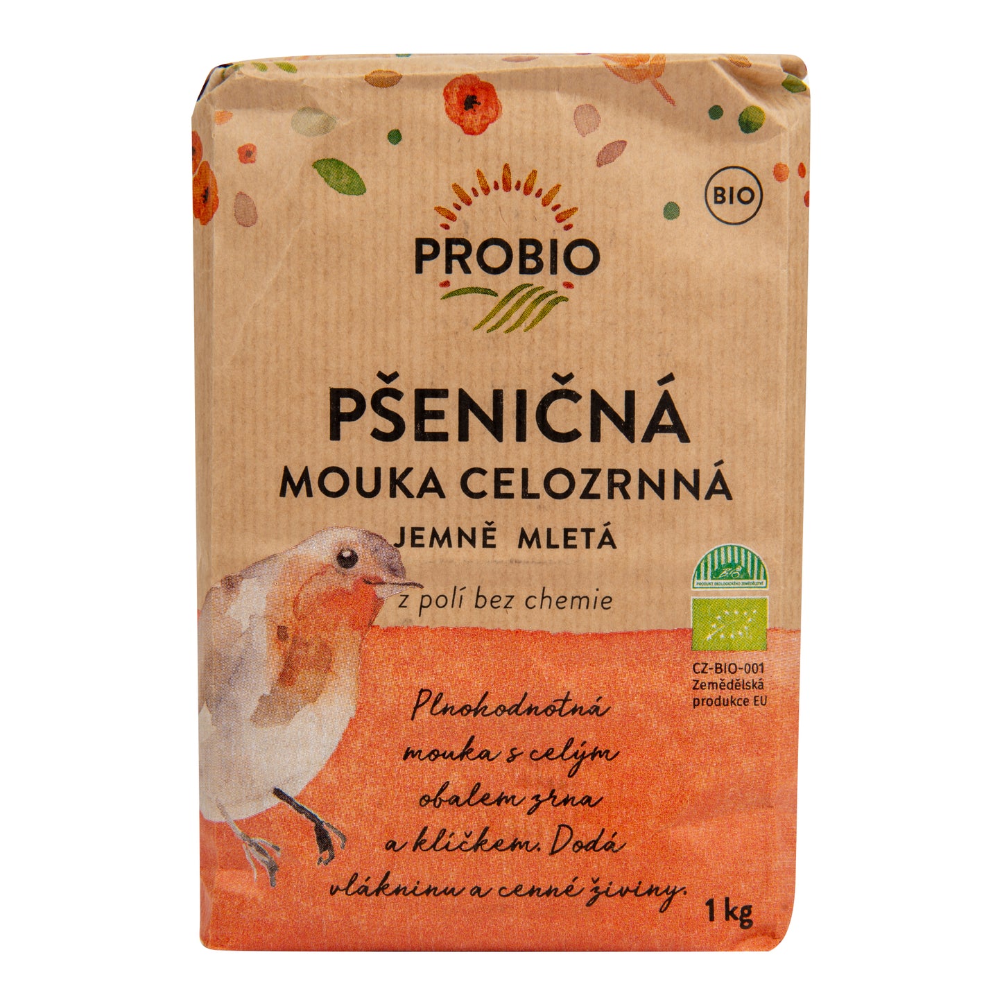 210078 Mouka pšeničná celozrnná jemně mletá 1 kg BIO   PROBIO-1