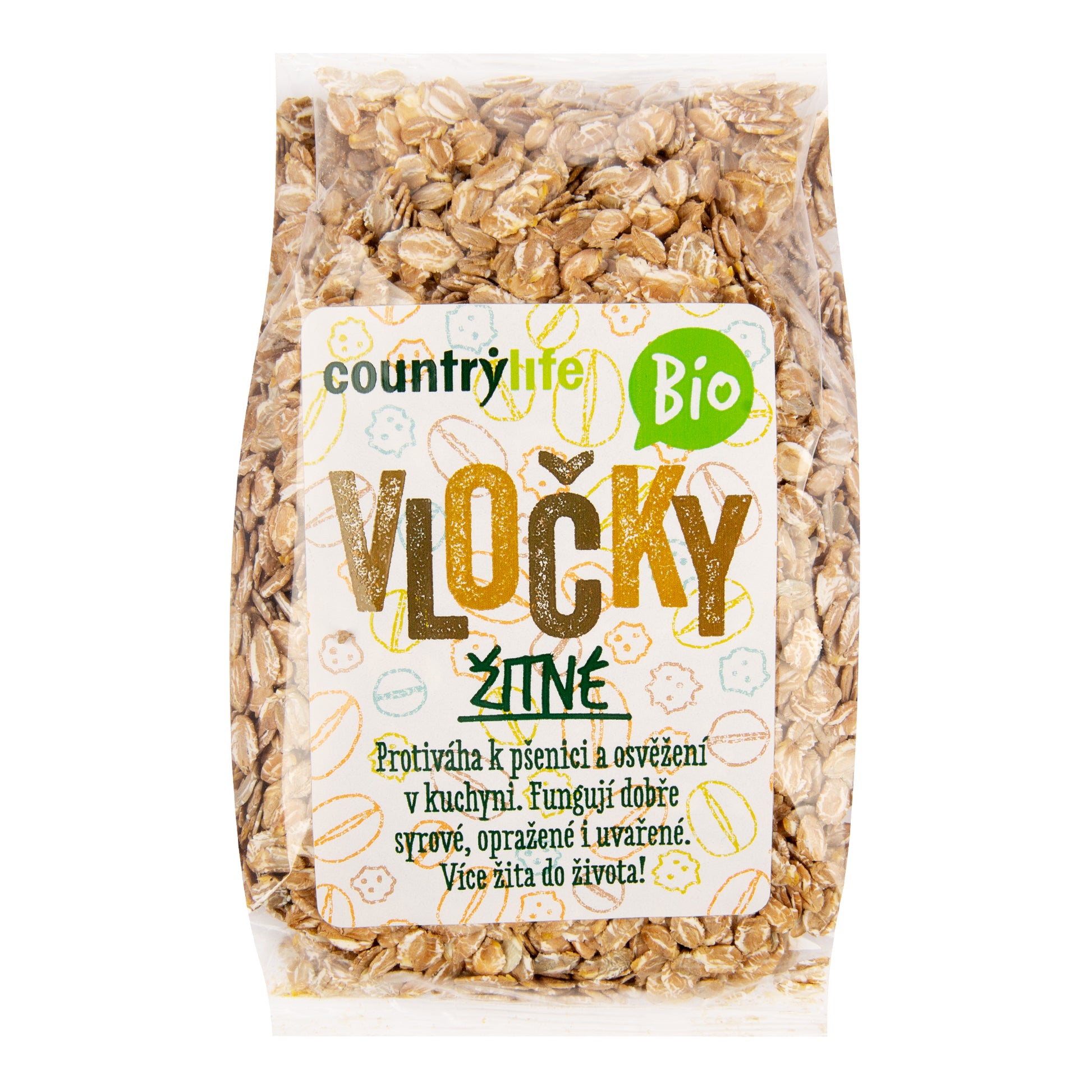 220019 Vločky žitné 250 g BIO   COUNTRY LIFE-1
