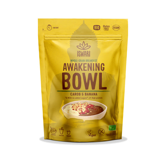 230159 Směs instantní Awakening Bowl - banán a karob 360 g BIO   ISWARI -1