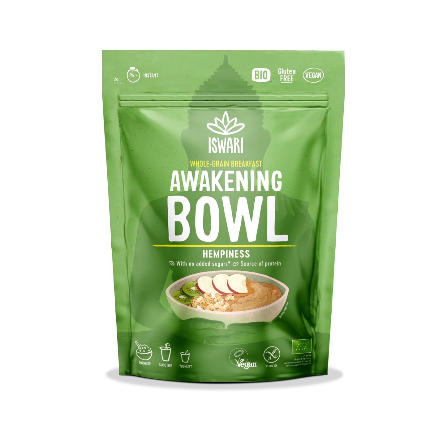 230164 Směs instantní Awakening Bowl s konopným proteinem 360 g BIO  ISWARI -1