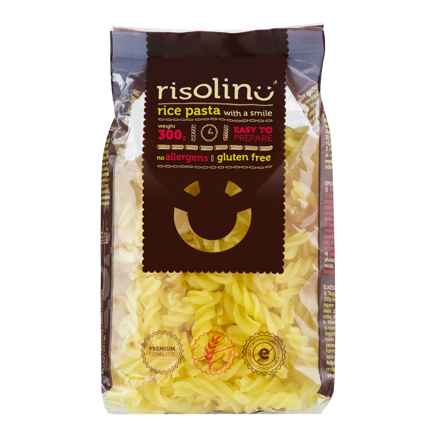 263016 Těstoviny vřetena rýžové bezlepkové 300 g   RISOLINO-1