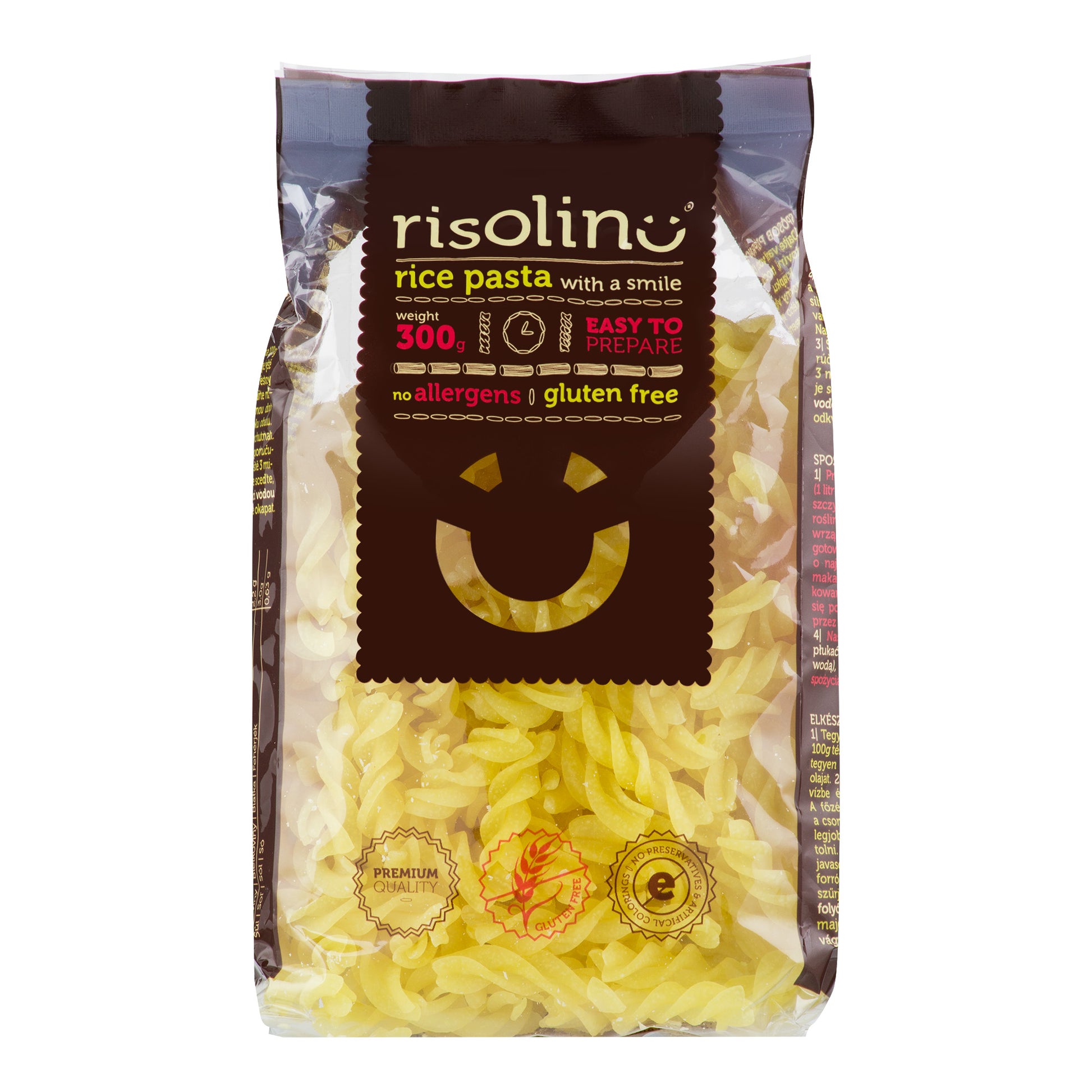263016 Těstoviny vřetena rýžové bezlepkové 300 g   RISOLINO-1