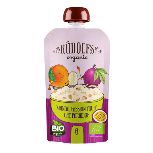 330099 Příkrm s ovesnou kaší mango, mučenka - kapsička 110 g BIO   RUDOLFS-1