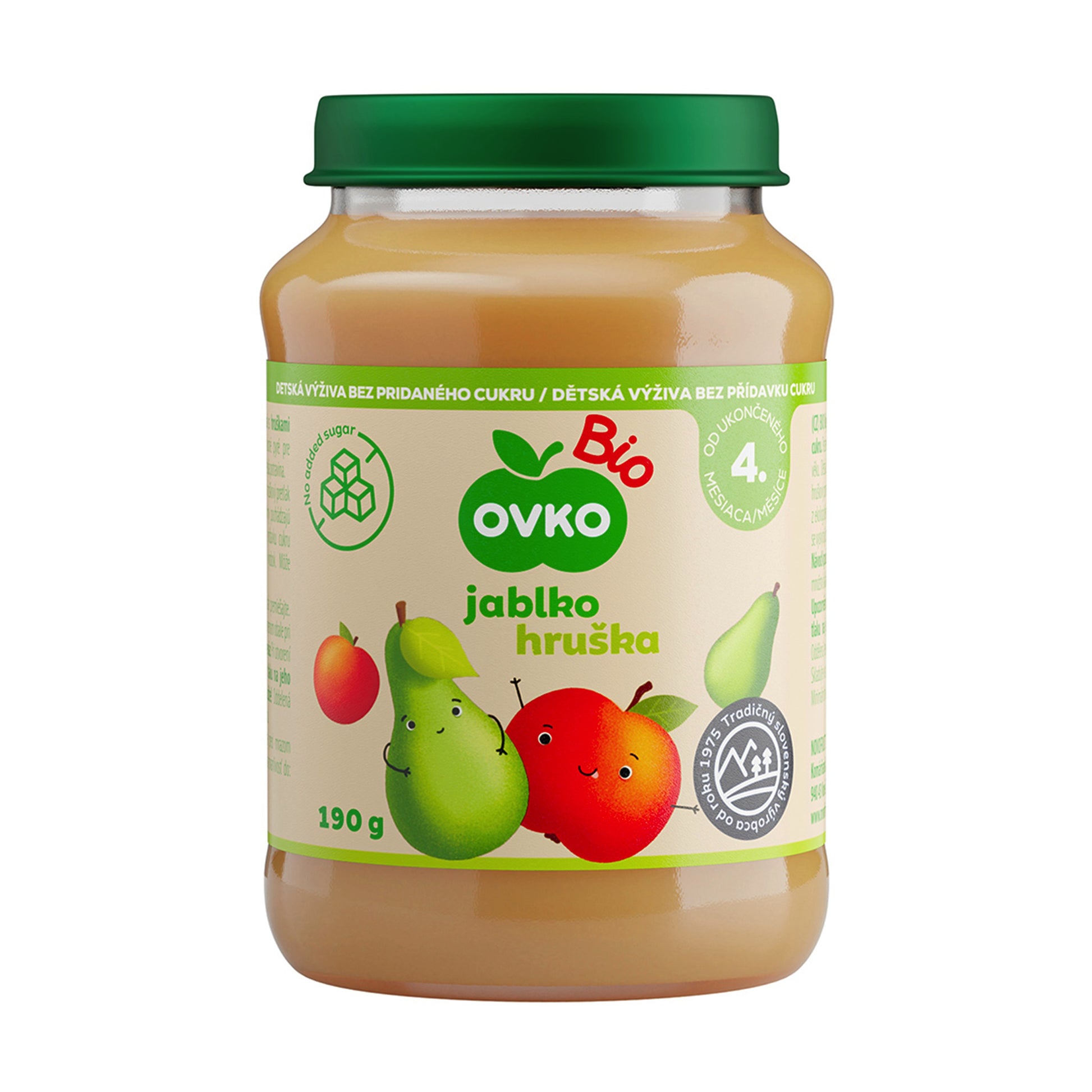 330122 Příkrm ovocný hruška, jablko 190 g BIO   OVKO-1