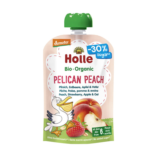 330127 Příkrm broskev, jablko, jahoda, oves - kapsička 100 g BIO   HOLLE
