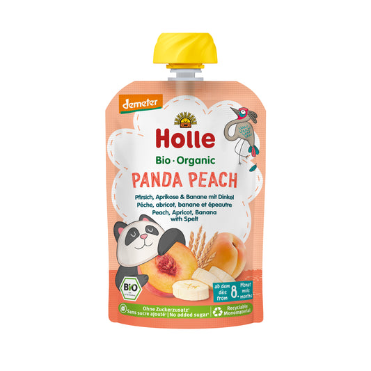 330141 Příkrm broskev, meruňka, banán, špalda - kapsička 100 g BIO   HOLLE-1