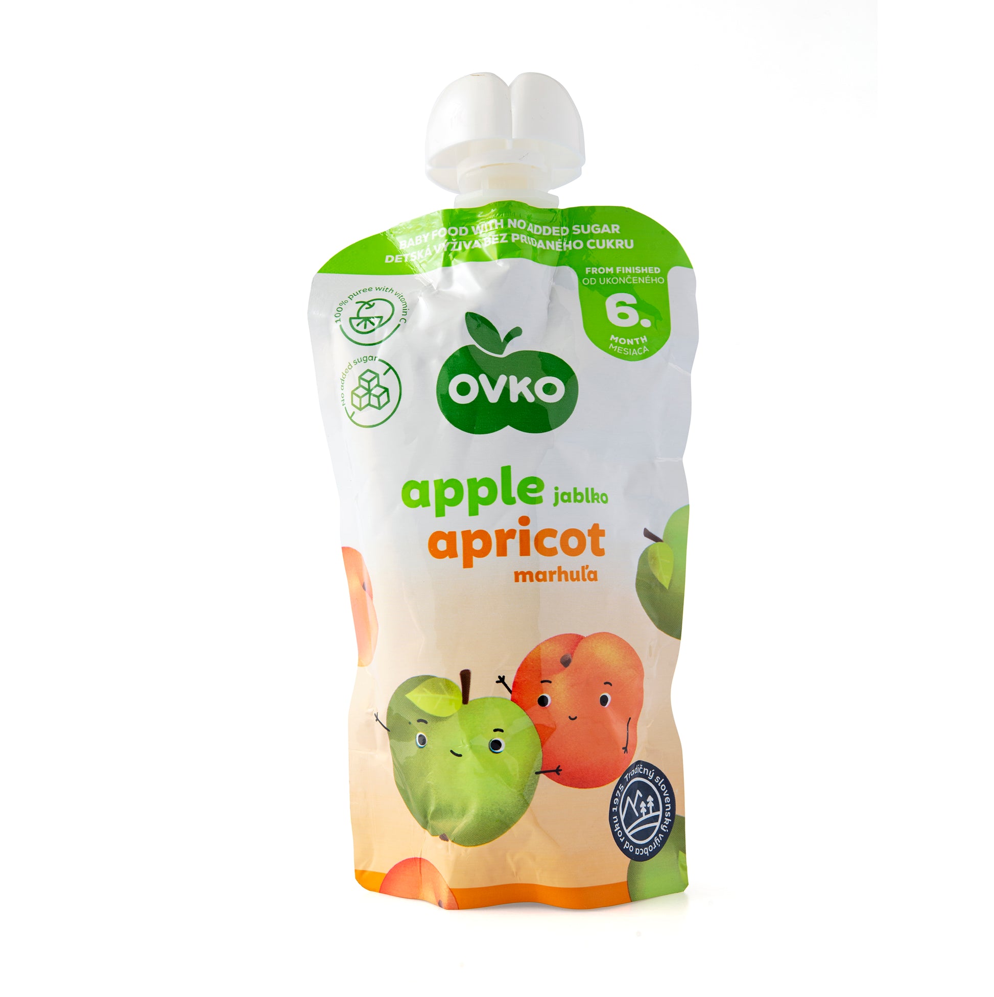 332046 Příkrm jablko, meruňka - kapsička 120 g   OVKO-1