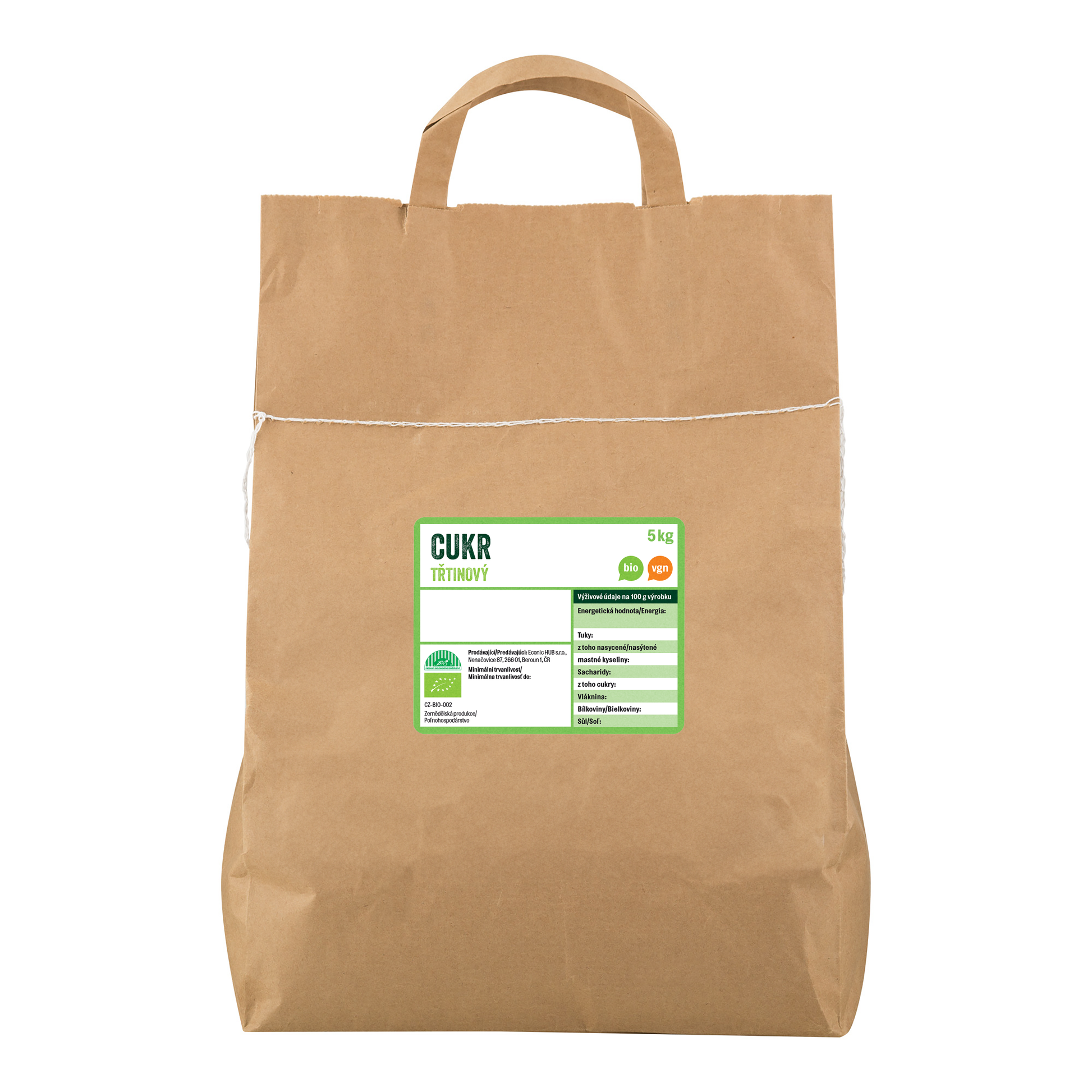 421005 Cukr třtinový 5 kg BIO   COUNTRY LIFE-1