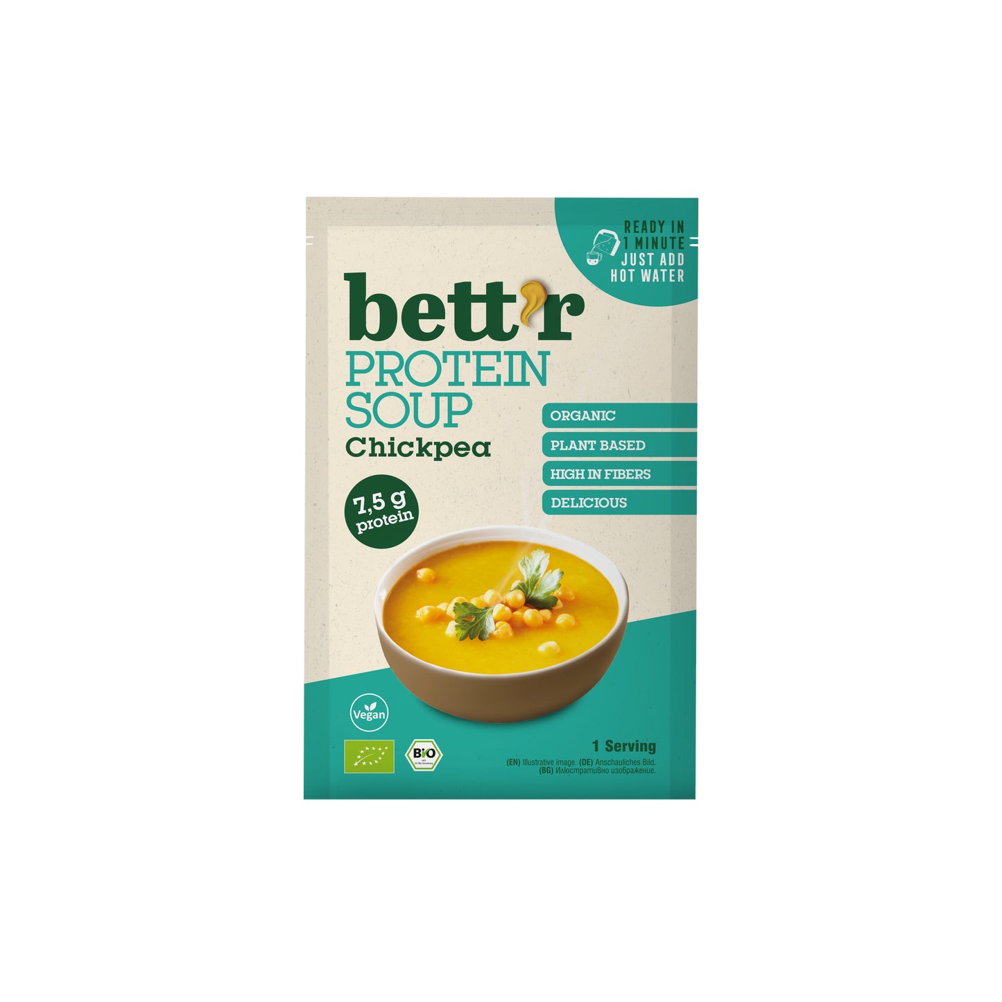 440265 Polévka instantní cizrnová proteinová 30 g BIO   BETT´R-1