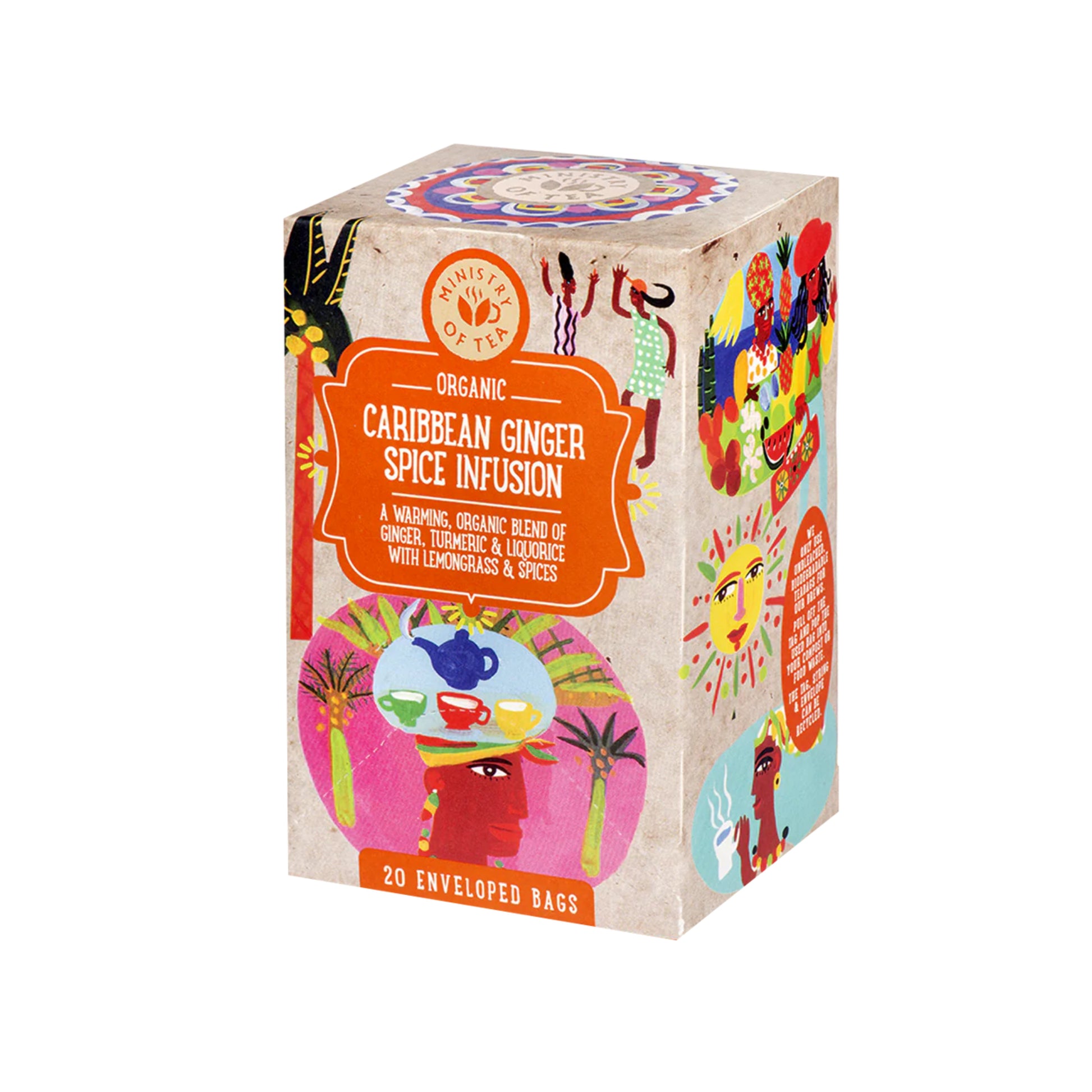 510626 Čaj Caribbean ginger spice 20ks sáčků 36 g BIO   MINISTRY OF TEA-1