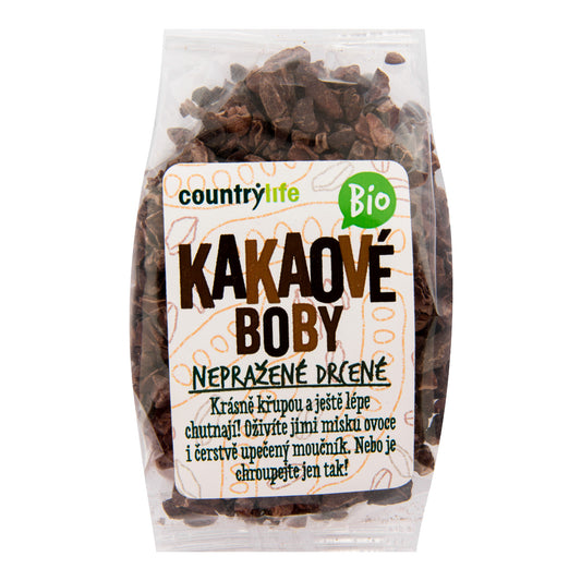521008 Kakaové boby nepražené drcené 100 g BIO   COUNTRY LIFE-1