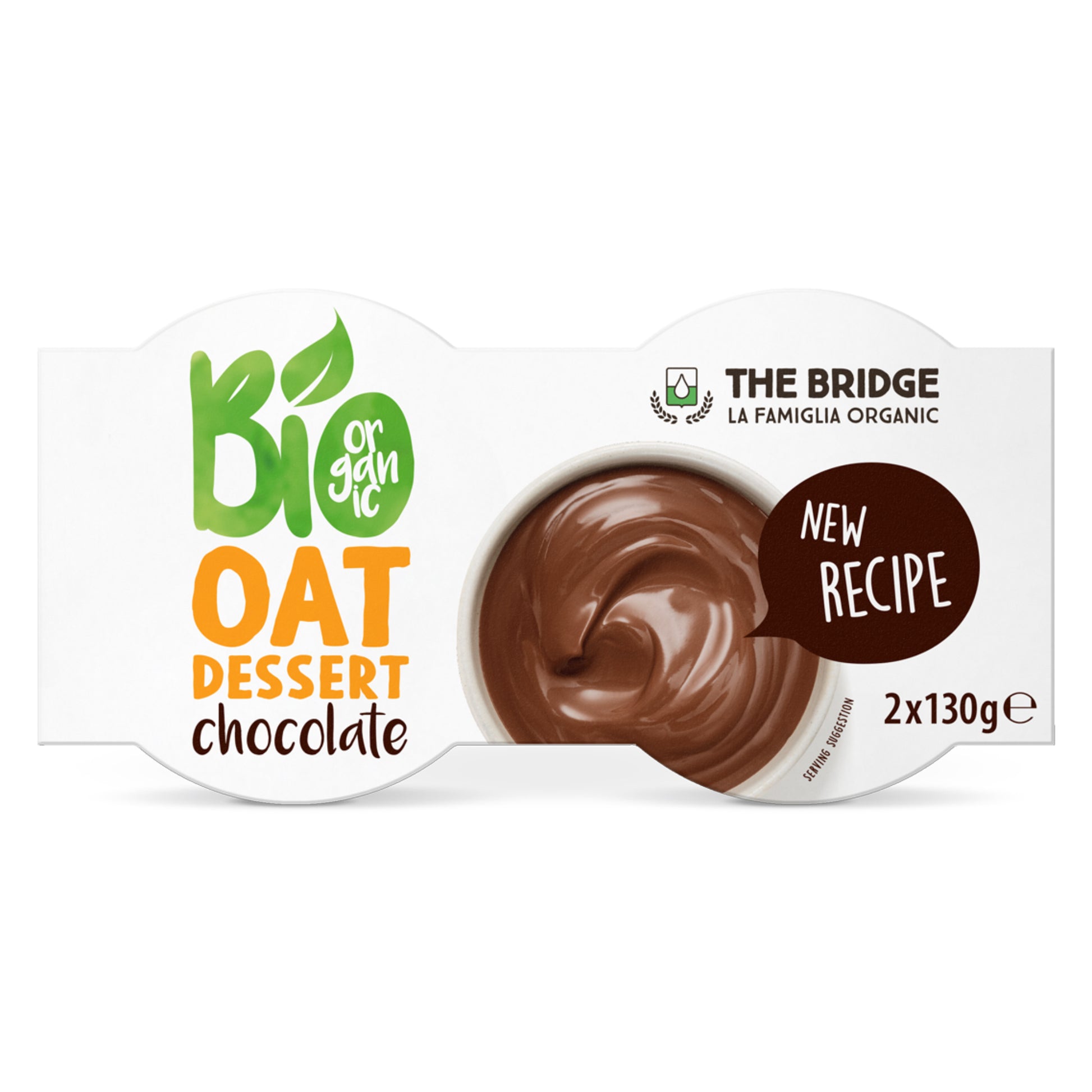 530057 Dezert ovesný čokoláda 2x130 g BIO   THE BRIDGE-1