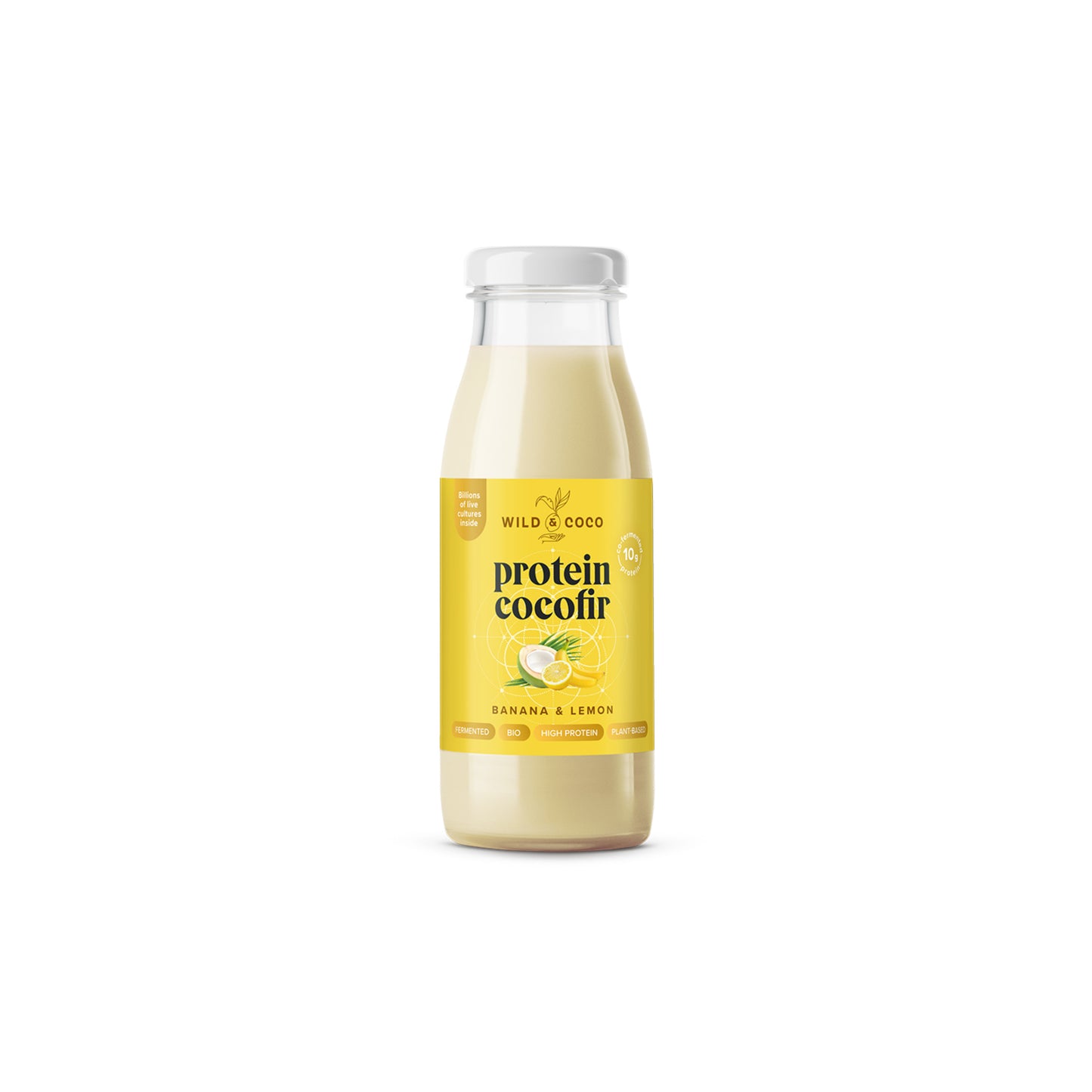 530093 Nápoj kokosový Protein Cocofir Banana Lemon 250 ml BIO   WILD & COCO-1