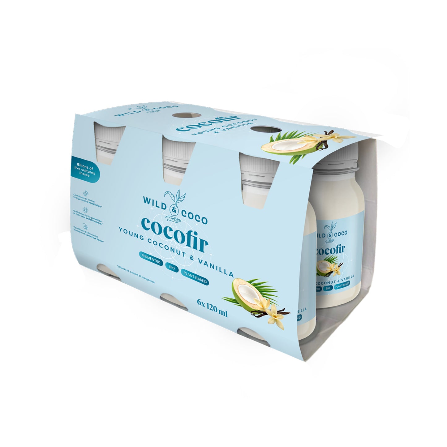 530100 Nápoj kokosový Cocofir Young Coconut & Vanilla 6 x 120 ml BIO   WILD & COCO-1