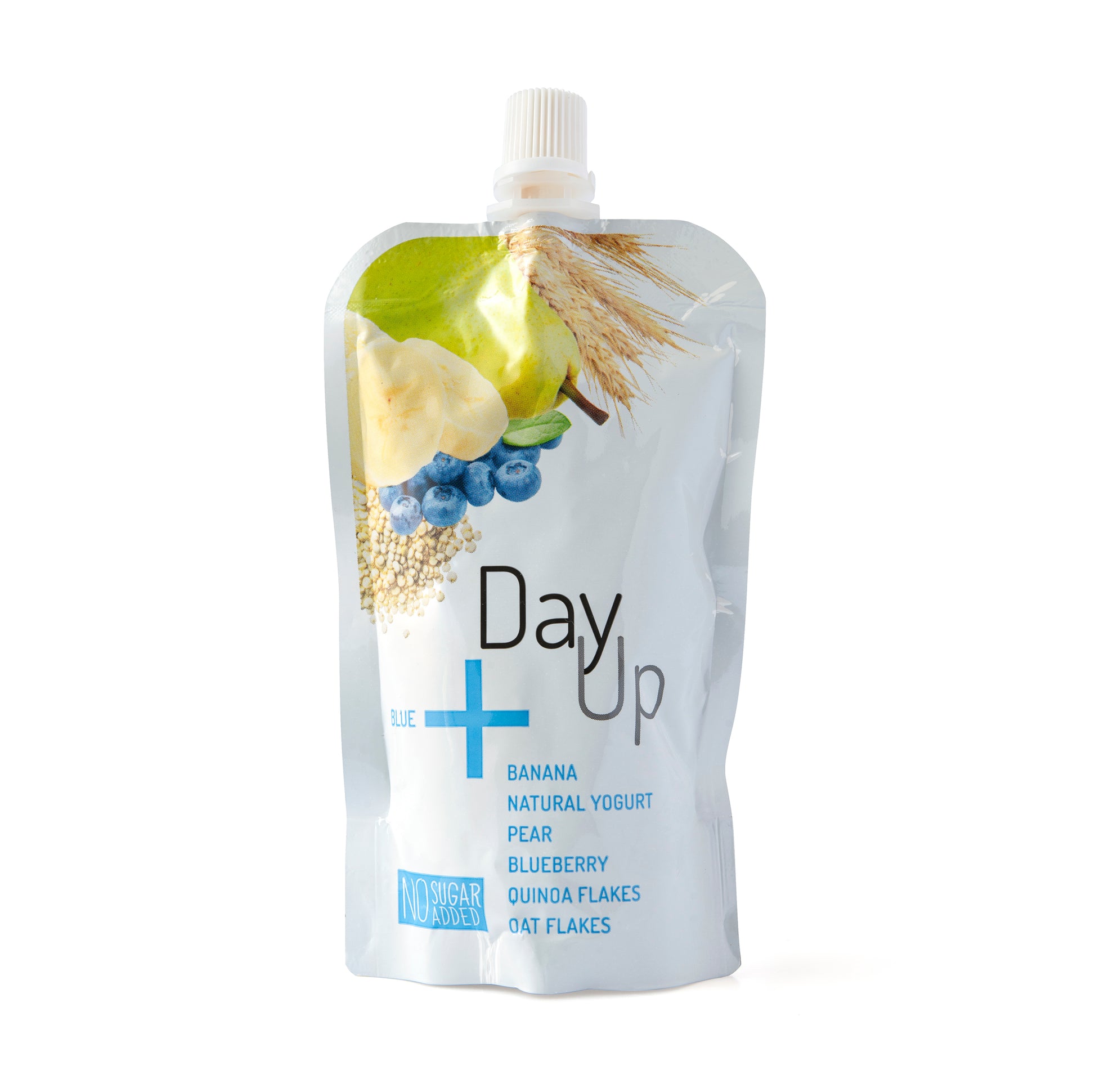 532081 Dezert ovocný banán, hruška, borůvka s jogurtem a cereáliemi - kapsička 120 g   DAY UP-1