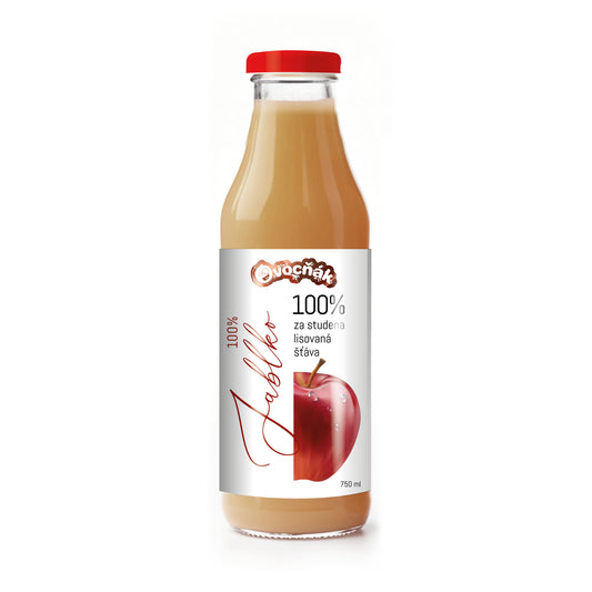 552104 Mošt ovocný jablko 100 % sklo 750 ml   OVOCŇÁK-1