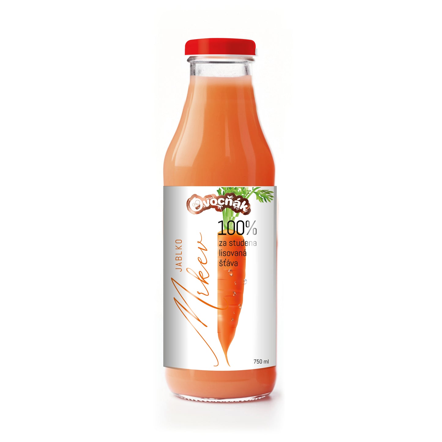 552106 Mošt ovocný jablko-mrkev sklo 750 ml   OVOCŇÁK-1