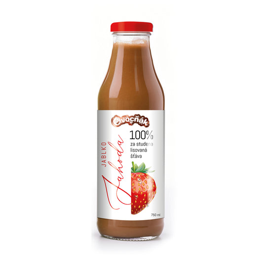 552107 Mošt ovocný jablko-jahoda sklo 750 ml   OVOCŇÁK-1