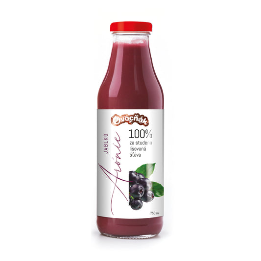 552108 Mošt ovocný jablko-arónie sklo 750 ml   OVOCŇÁK-1