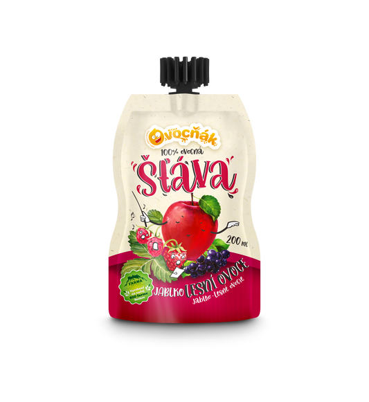 552110 Mošt ovocný jablko-lesní ovoce 200 ml   OVOCŇÁK-1