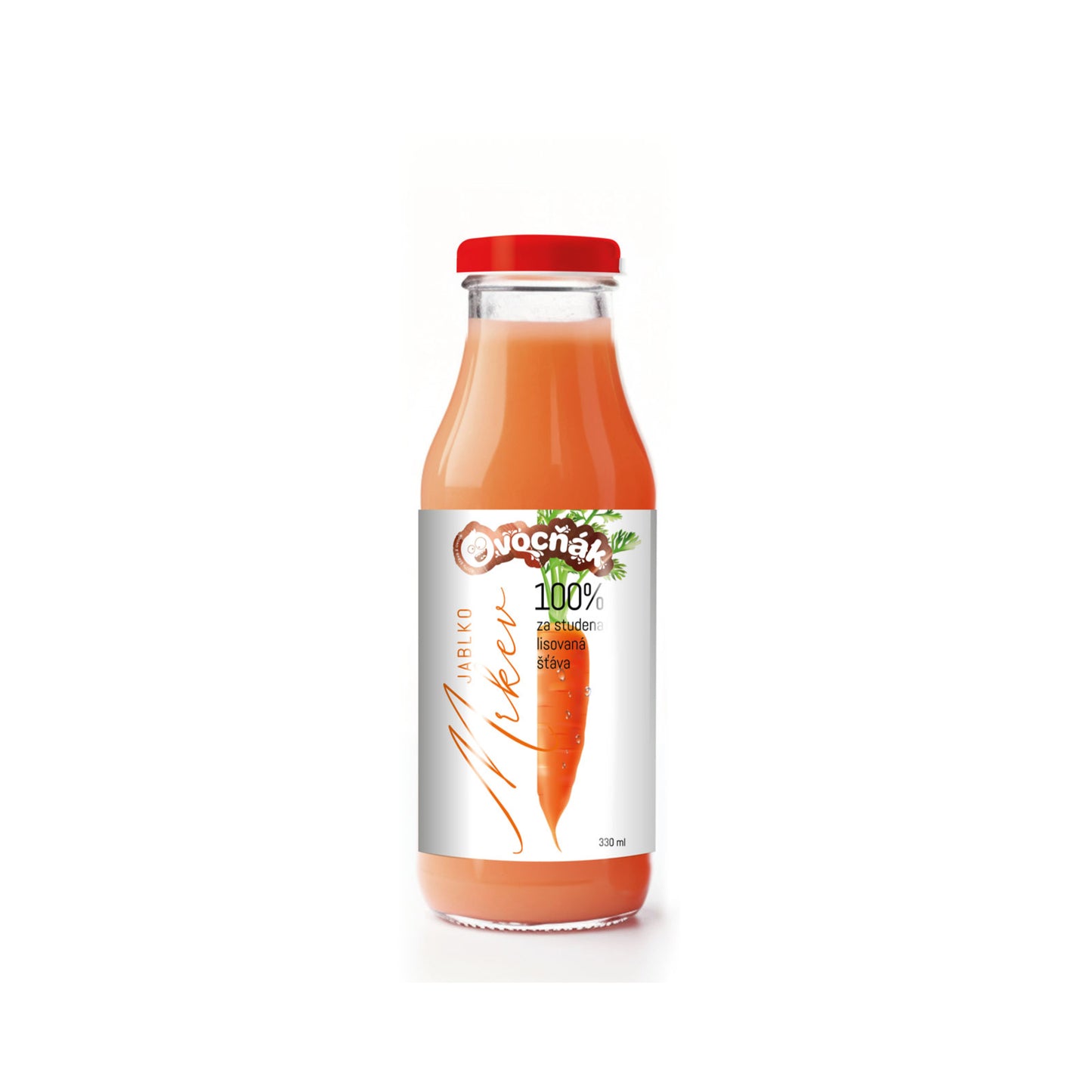 552116 Mošt ovocný jablko-mrkev sklo 330 ml   OVOCŇÁK-1