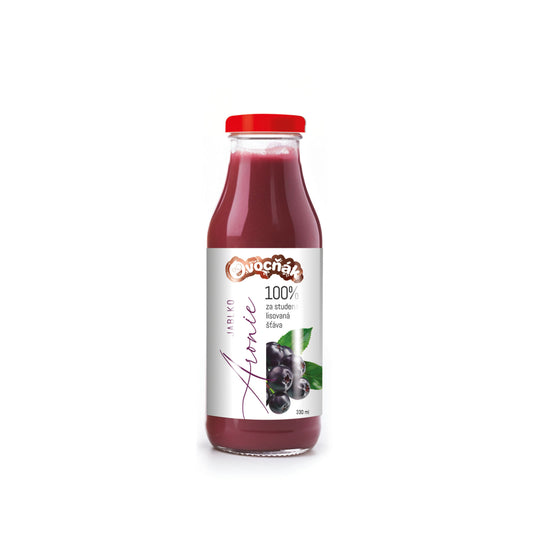 552118 Mošt ovocný jablko-arónie sklo 330 ml   OVOCŇÁK-1