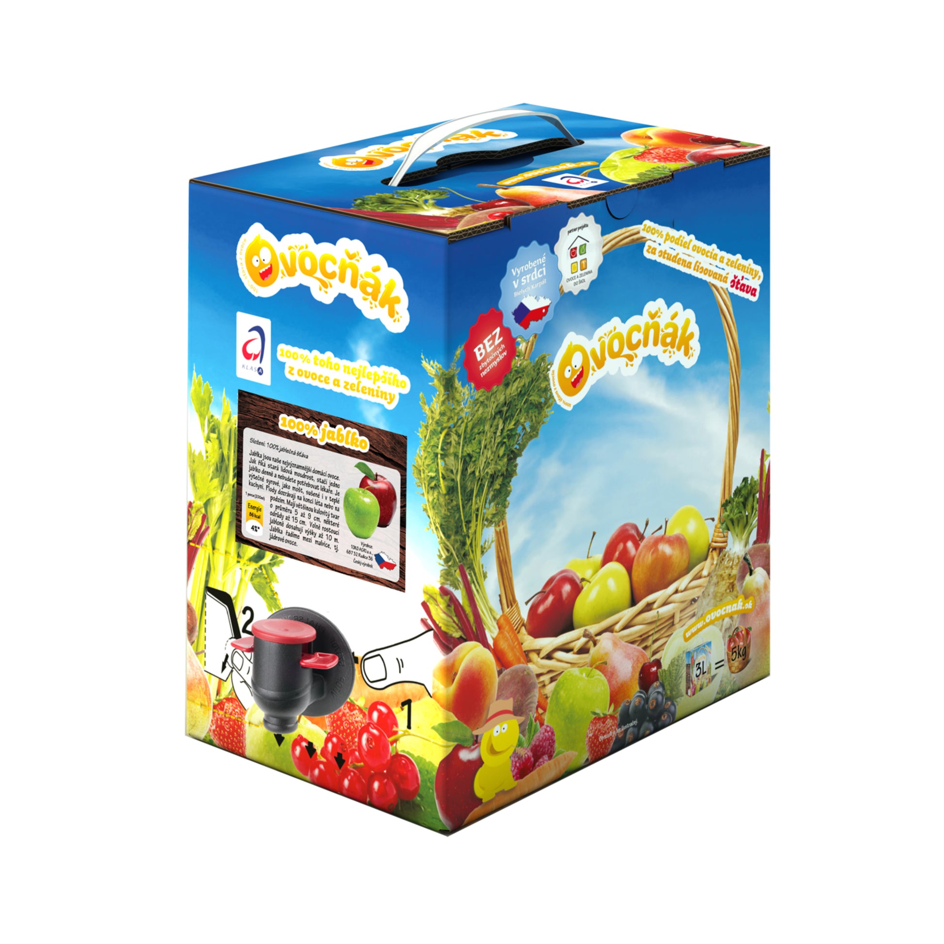 552120 Mošt ovocný jablko 100%  BiB 3L   OVOCŇÁK-1