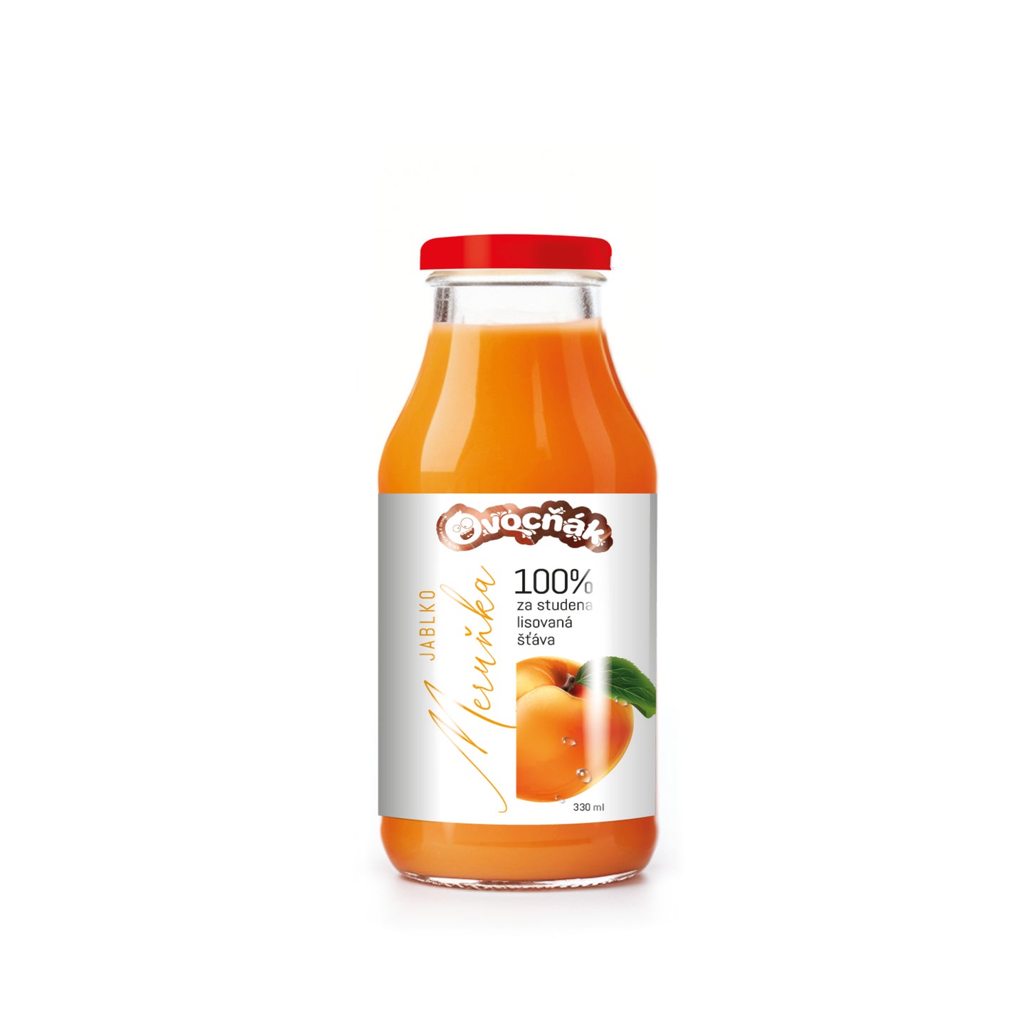 552123 Mošt ovocný jablko-meruňka sklo 330ml   OVOCŇÁK-1