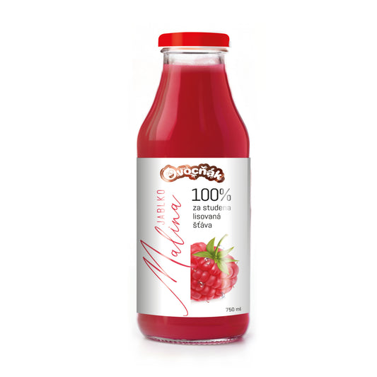 552124 Mošt ovocný jablko-malina sklo 750 ml   OVOCŇÁK-1