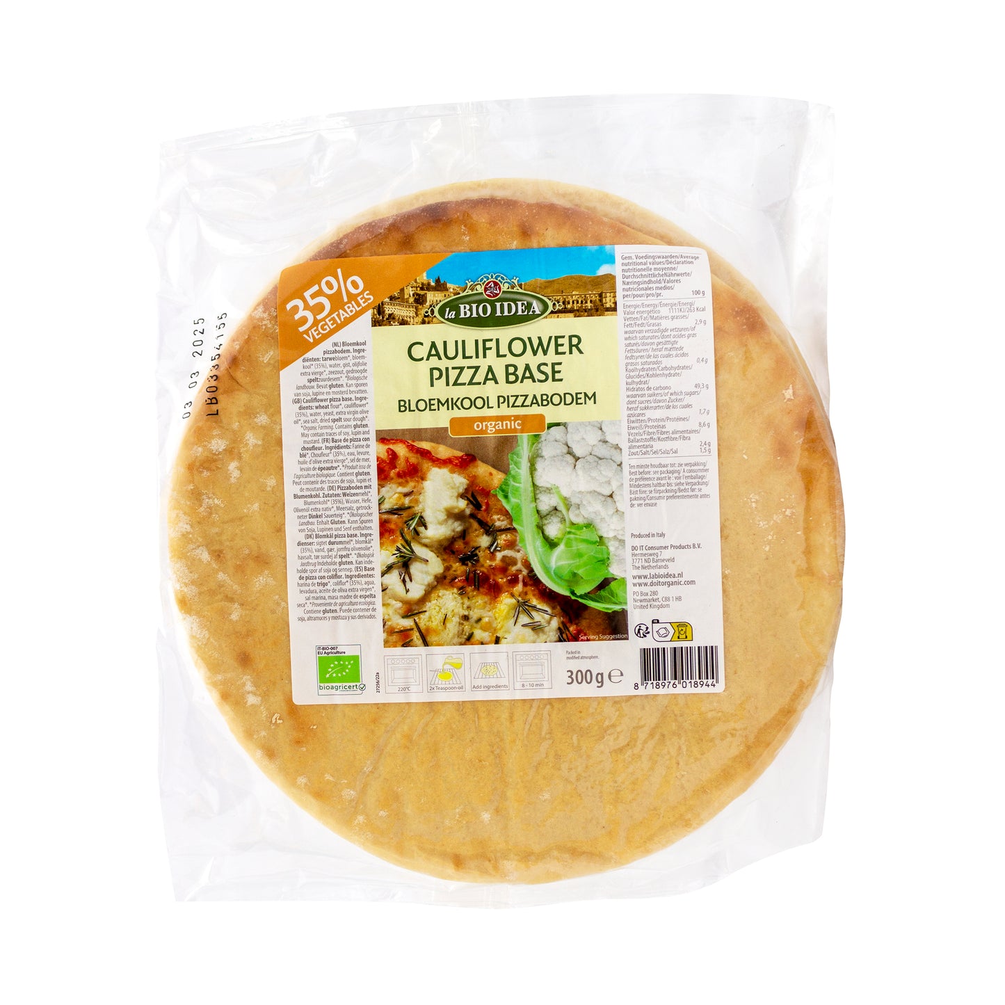 610071 Těsto na pizzu květákové - hotové 300 g BIO   BIO IDEA-1