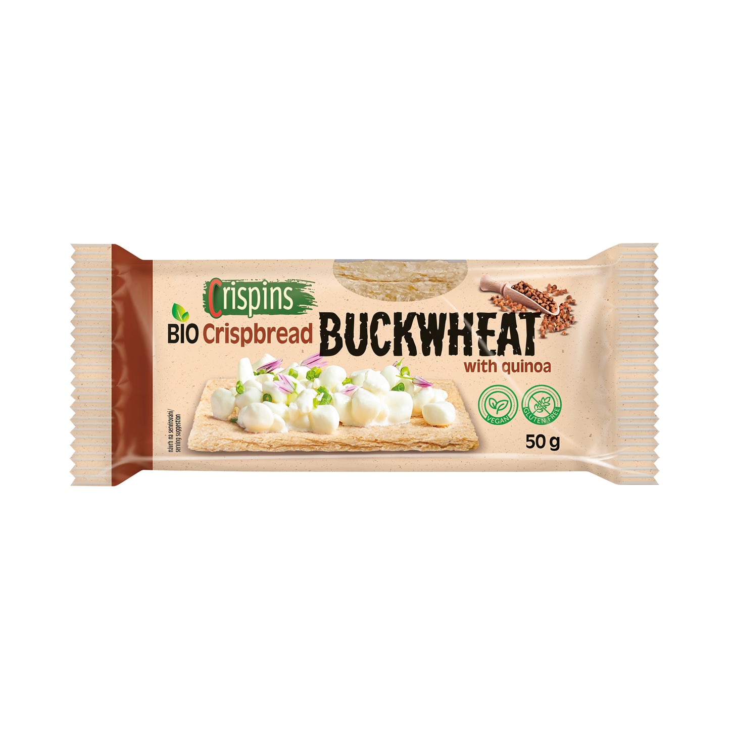 610074 Chlebíček pohankový s quinoou Crispins 50 g BIO   EXTRUDO-1