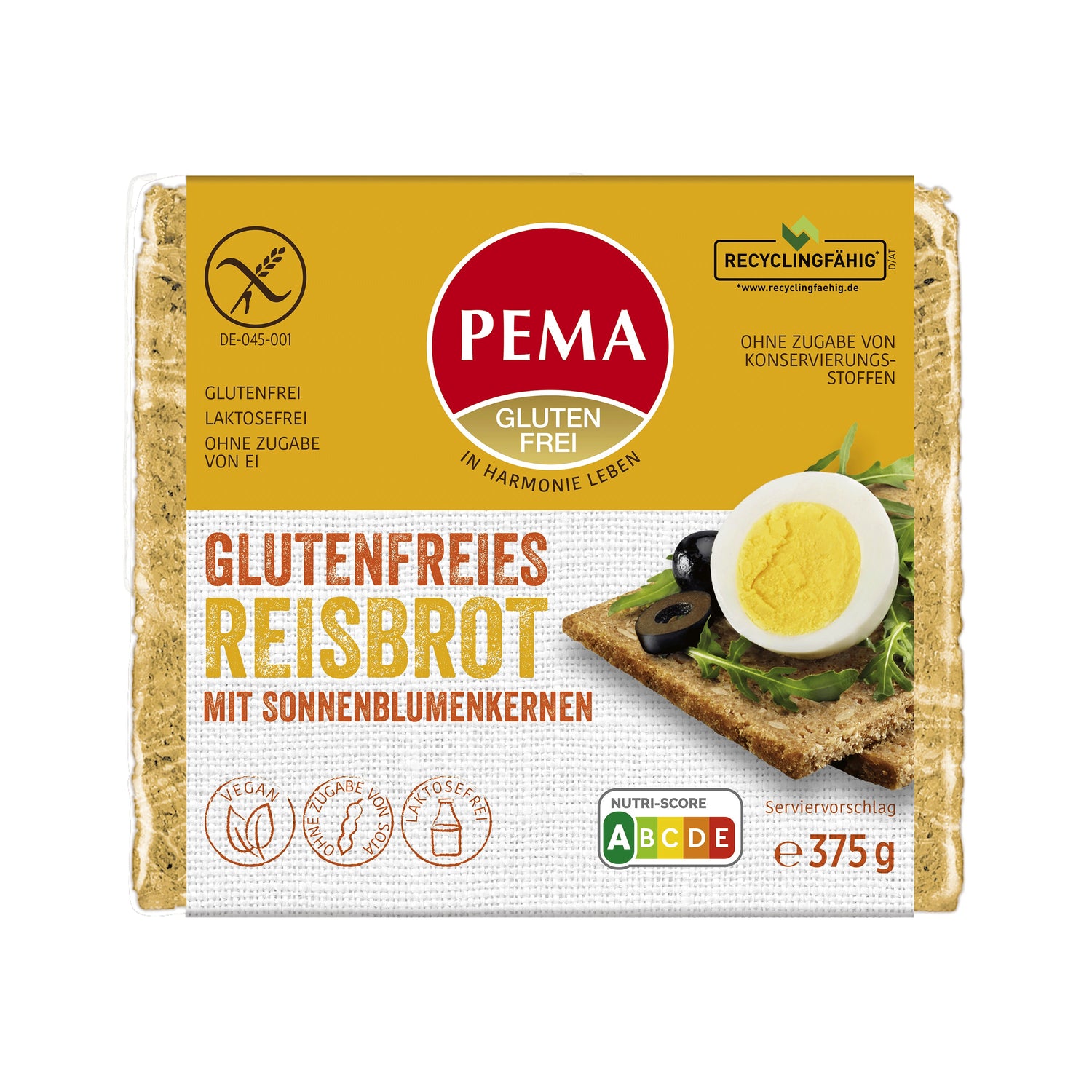 610086 Chléb rýžový bez lepku 375 g   PEMA-1