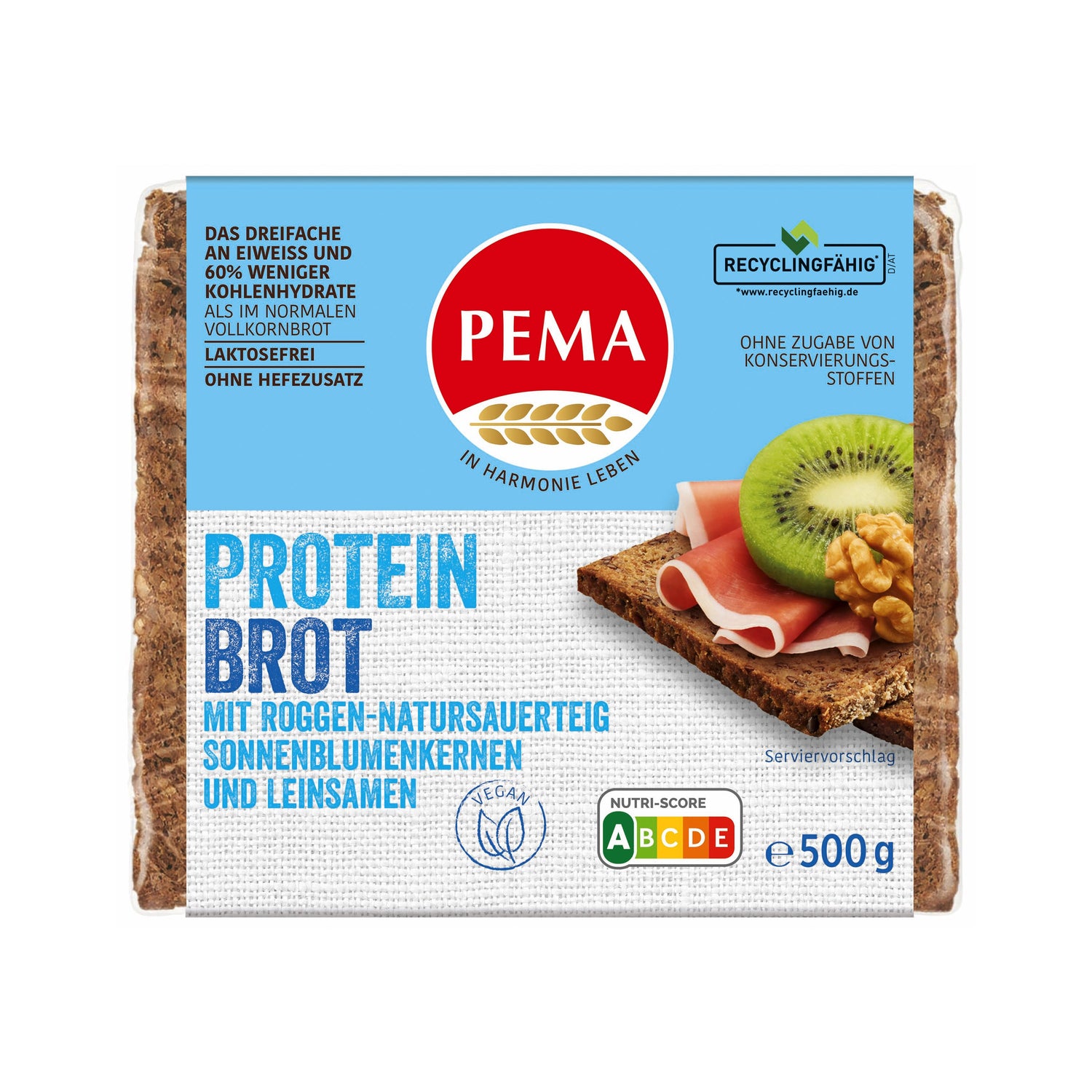 610088 Chléb proteinový se slunečnicovým semínkem 500 g BIO   PEMA-1