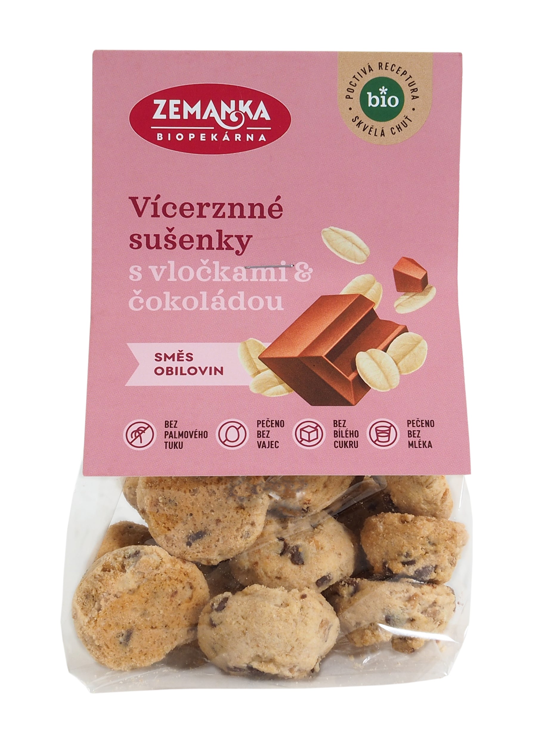 630188 Sušenky vícezrnné s vločkami a čokoládou 100 g BIO   ZEMANKA-2