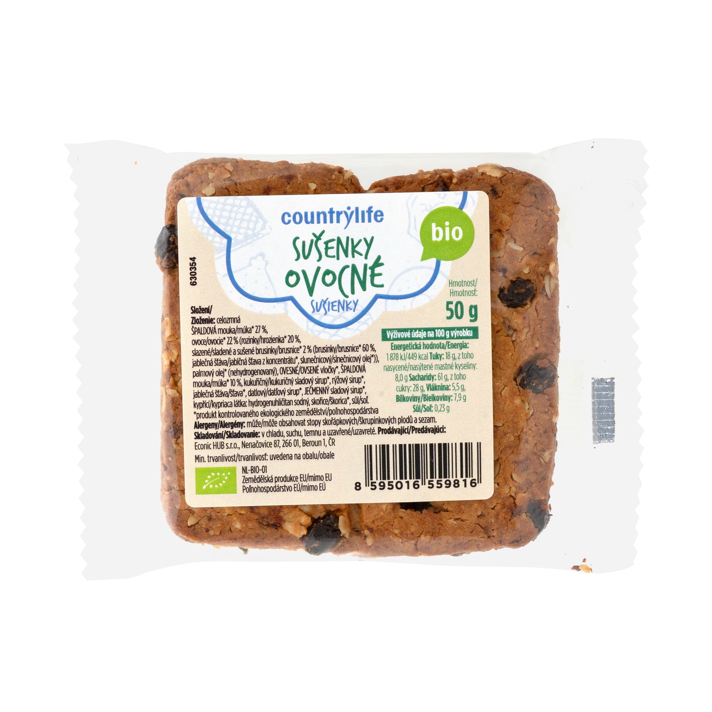 630354 Sušenky ovocné 50 g BIO   COUNTRY LIFE-1