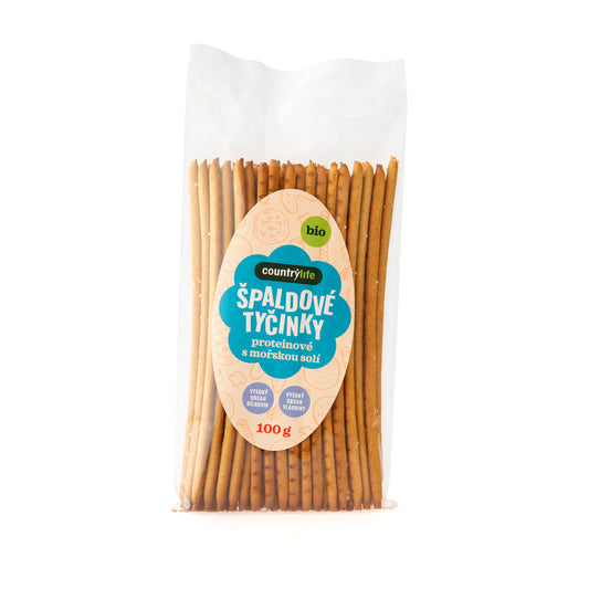 630414 Tyčinky špaldové proteinové s mořskou solí 100 g BIO   COUNTRY LIFE-1