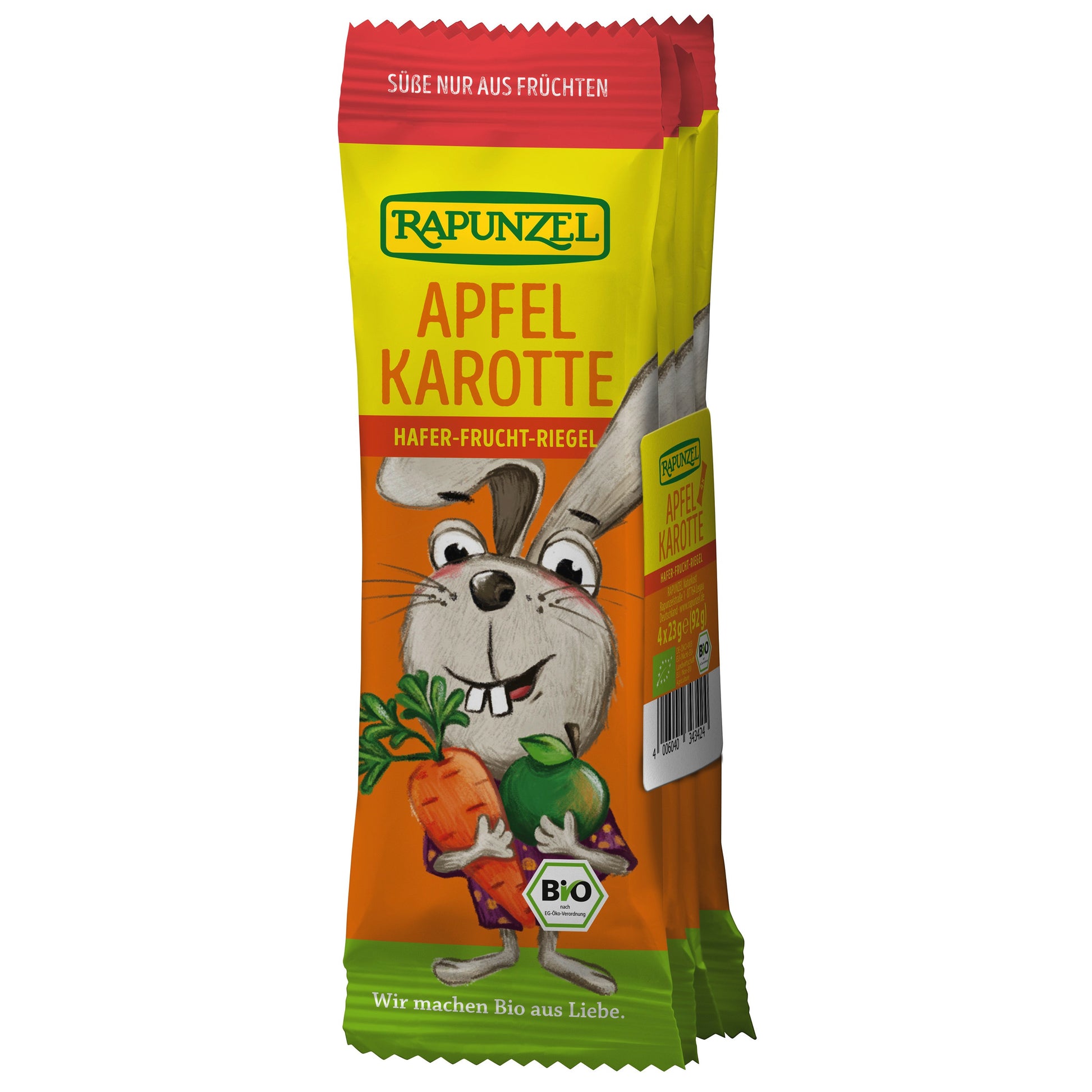 635204 Tyčinka dětská ovesná jablko-mrkev 4 x 23 g BIO   RAPUNZEL-1