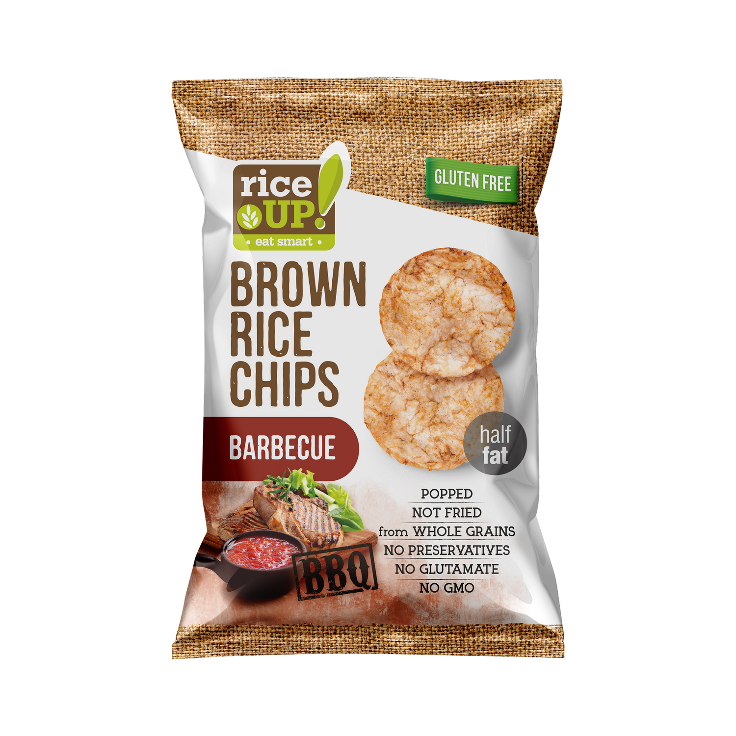 640123 Chipsy rýžové barbecue 60 g   RICE UP-1