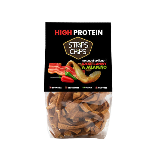 645049 Krekry luštěninové s hrachem Smoked Jalapeño 80 g   STRIPS CHIPS-1