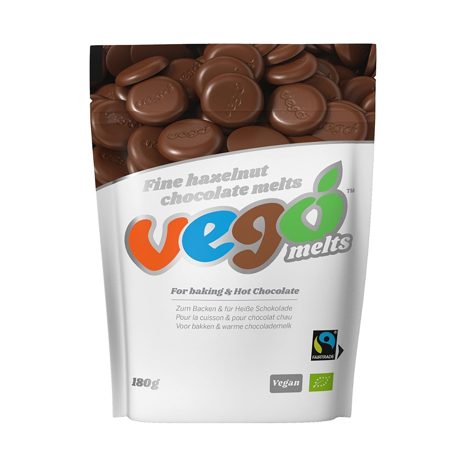 660214 Pecičky čokoládové s lískovými oříšky vegan 180 g BIO   VEGO-1