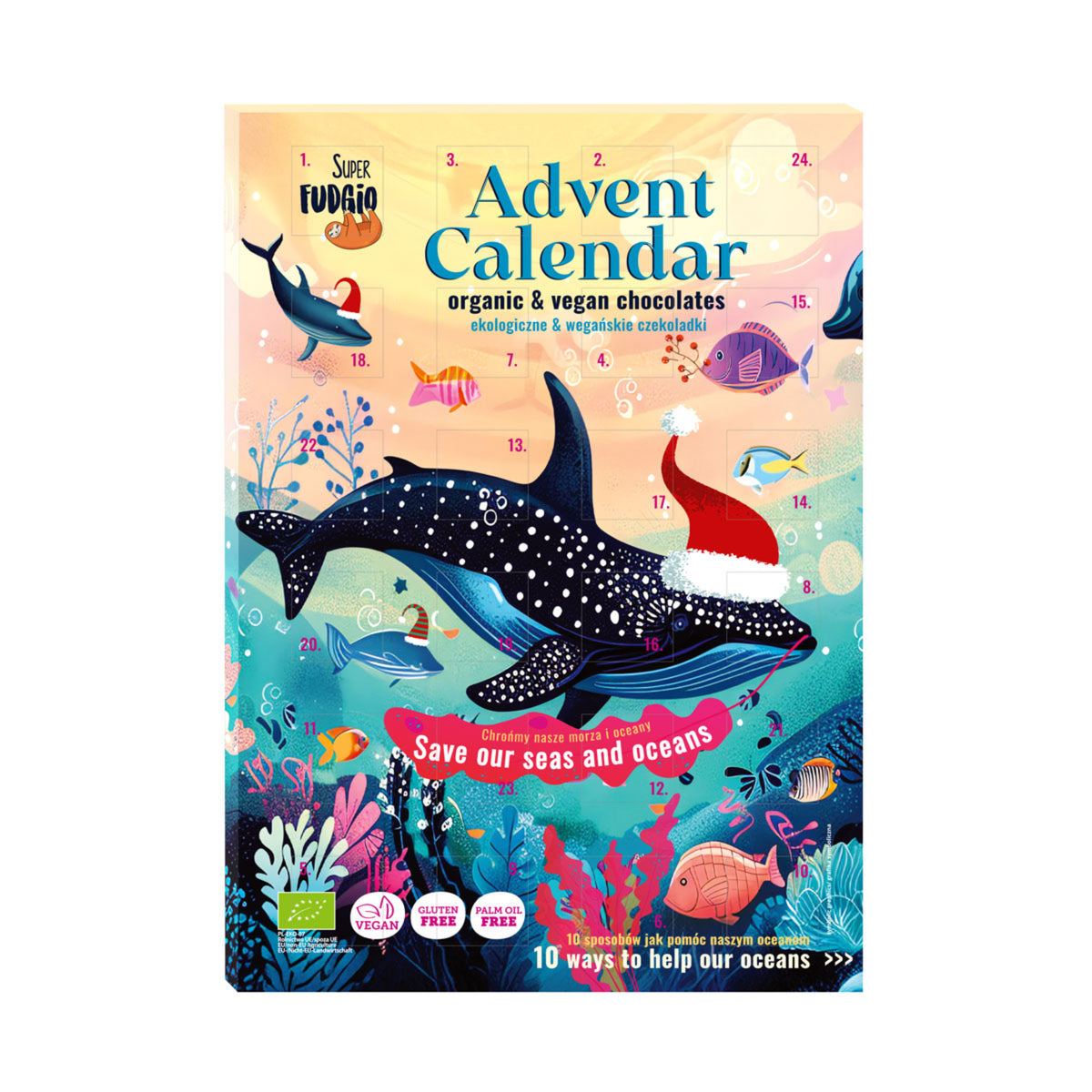 660233 Kalendář adventní mix kakaový a bílý 100 g BIO   SUPERFUDGIO-1
