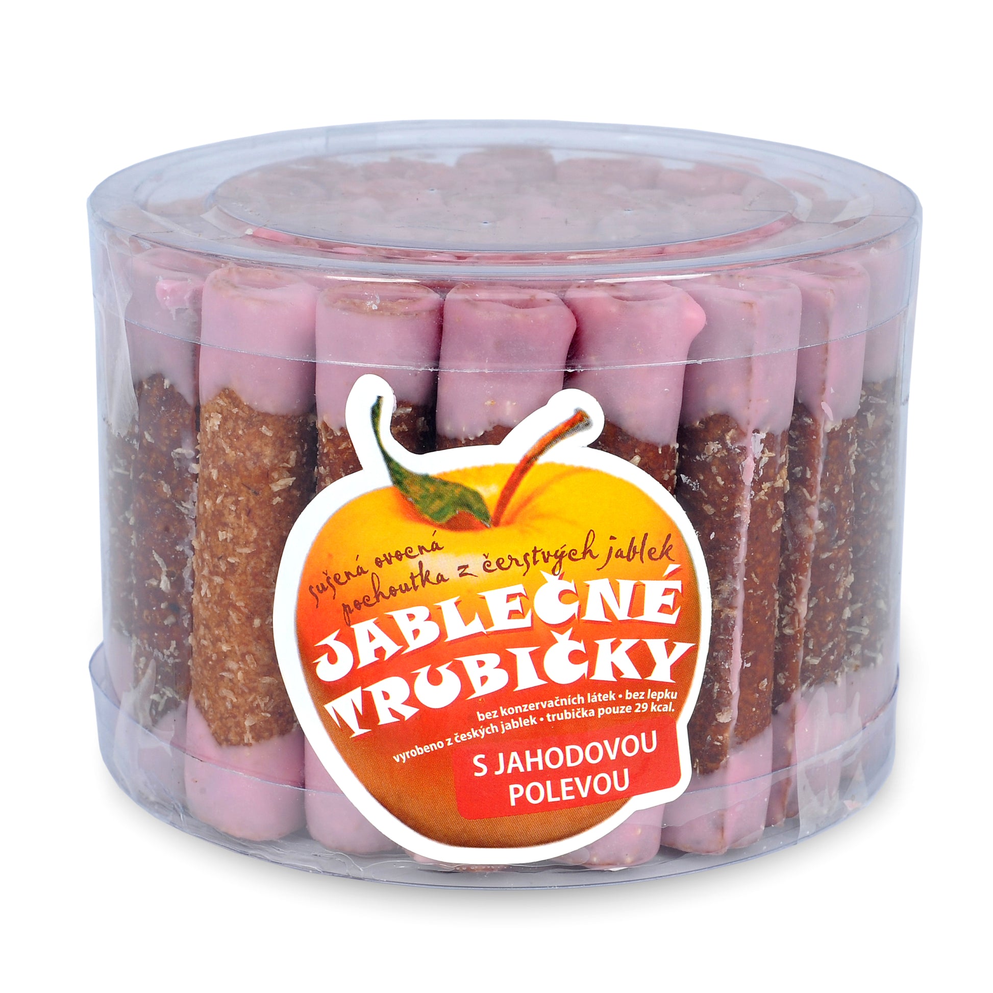 662071 Trubičky jablečné s jahodovým jogurtem dóza 540 g   BIOPRODUKT JT-1