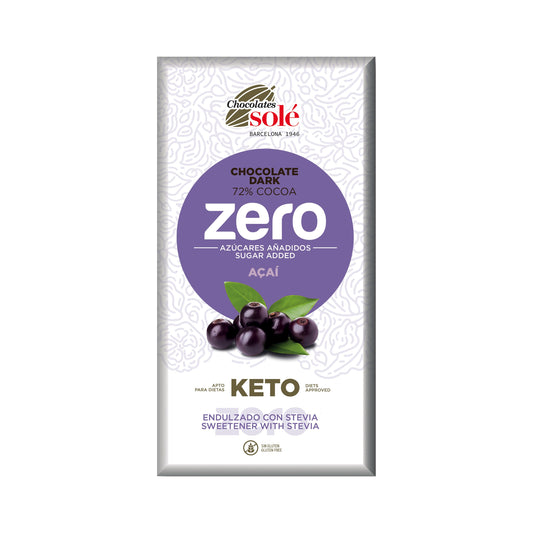 662224 Čokoláda hořká 72 % s acai a stévií bez cukru 100 g   SOLÉ-1