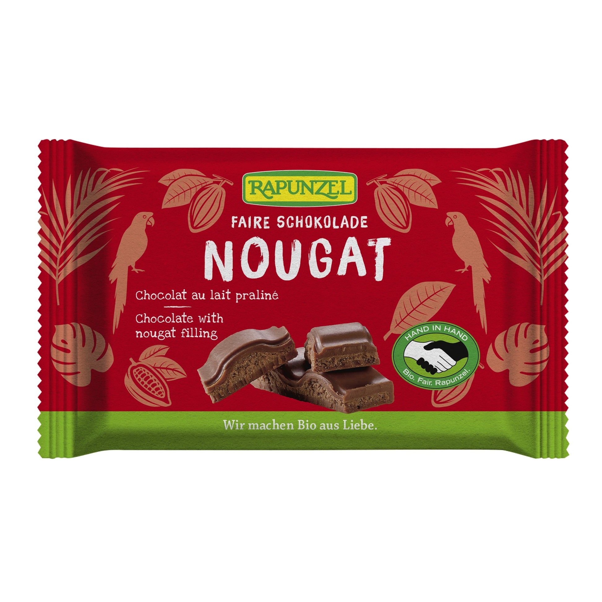 665260 Čokoláda mléčná s nugátem 100 g BIO   RAPUNZEL-1