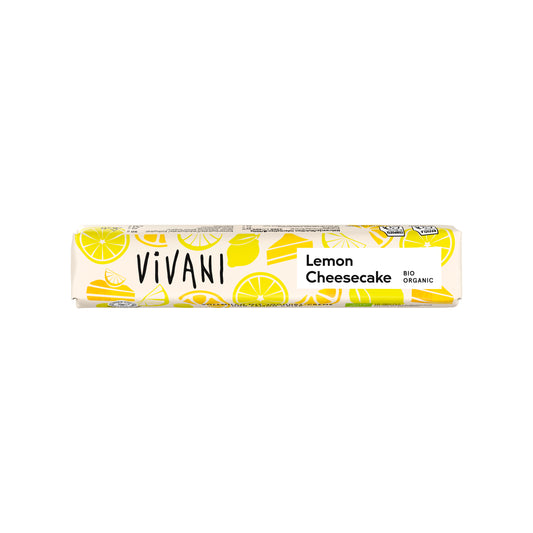 665363 Tyčinka mléčná čokoláda Lemon Cheesecake 40 g BIO   VIVANI-1