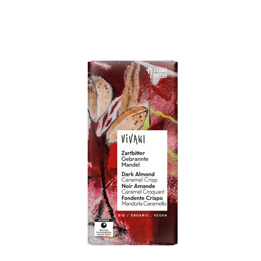 665381 Čokoláda hořká s mandlemi a karamelem 55 % 80 g BIO   VIVANI-1