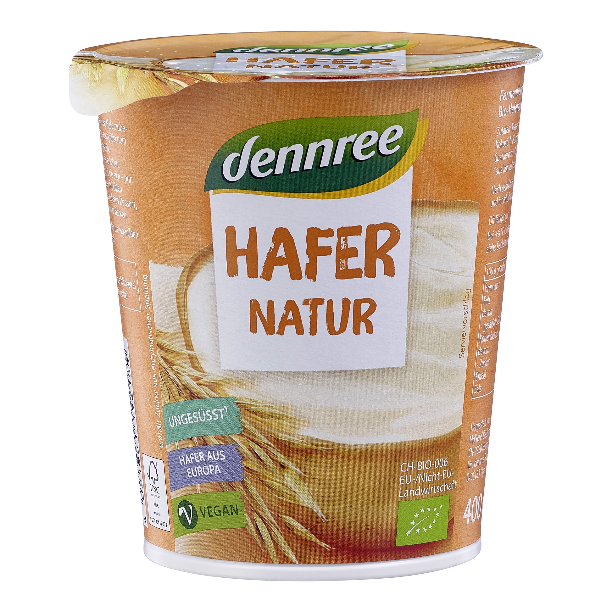 711074 Hafer natur ovesná alternativa jogurtu 400 g BIO   DENNREE-1